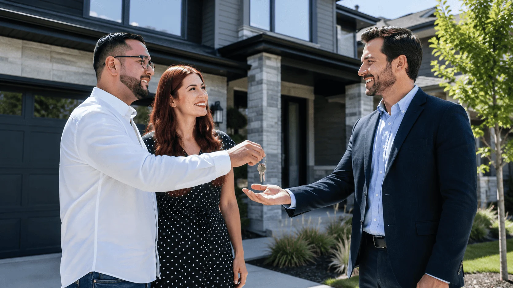 Home Homeowners completing a quick house sale